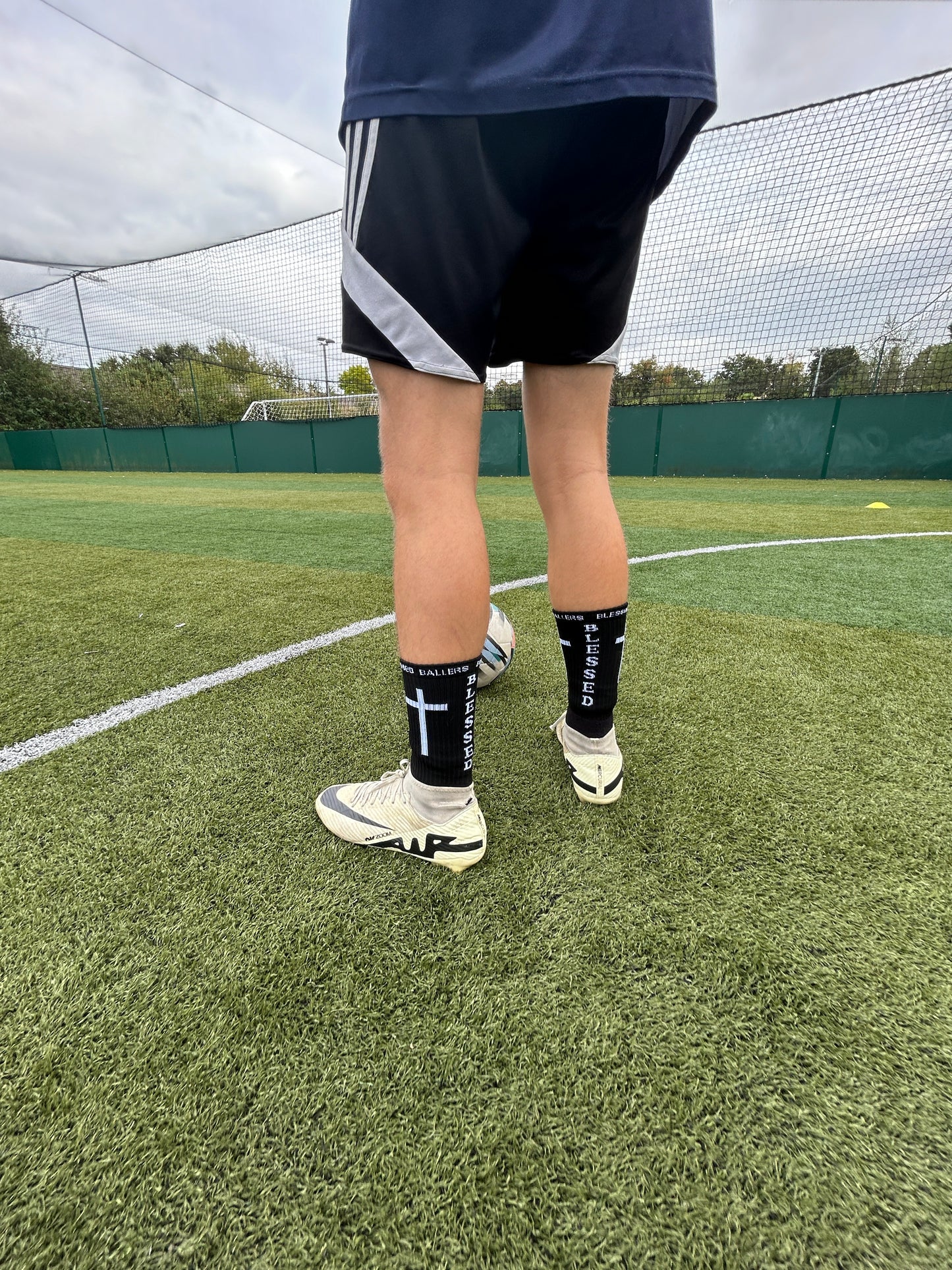 Black Blessed Ballers Grip Socks
